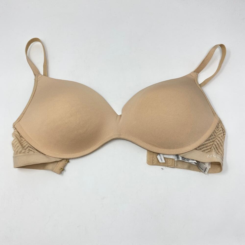 French Connection Bra Womens Sz 34D Wireless Nude